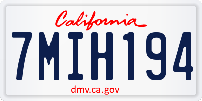 CA license plate 7MIH194
