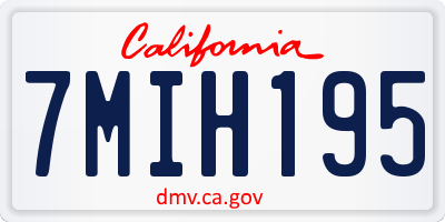 CA license plate 7MIH195