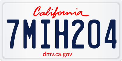 CA license plate 7MIH204