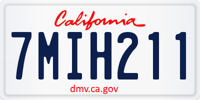 CA license plate 7MIH211