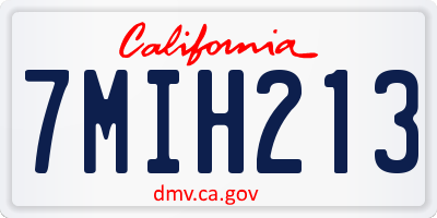 CA license plate 7MIH213
