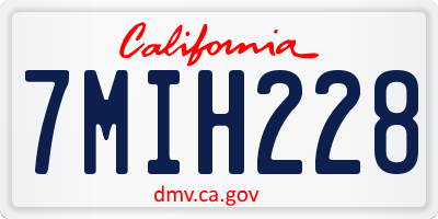 CA license plate 7MIH228