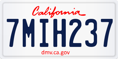 CA license plate 7MIH237