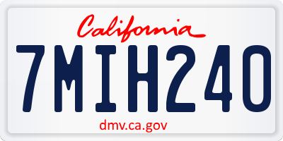 CA license plate 7MIH240
