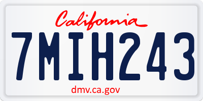 CA license plate 7MIH243