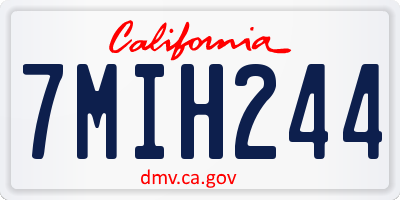 CA license plate 7MIH244
