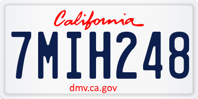 CA license plate 7MIH248