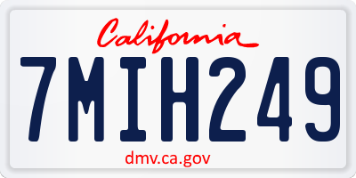 CA license plate 7MIH249