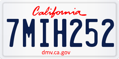 CA license plate 7MIH252