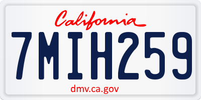CA license plate 7MIH259