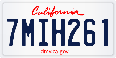 CA license plate 7MIH261
