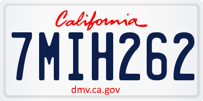 CA license plate 7MIH262