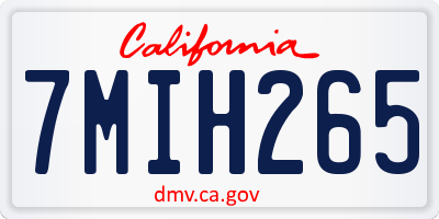 CA license plate 7MIH265