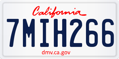 CA license plate 7MIH266