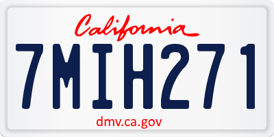 CA license plate 7MIH271