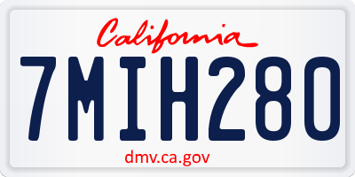 CA license plate 7MIH280