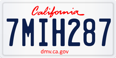 CA license plate 7MIH287