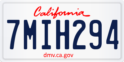 CA license plate 7MIH294