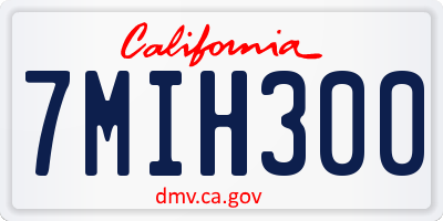 CA license plate 7MIH300