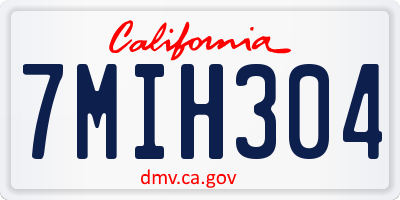CA license plate 7MIH304
