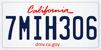 CA license plate 7MIH306