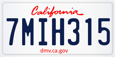 CA license plate 7MIH315