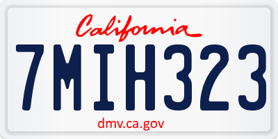 CA license plate 7MIH323