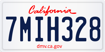 CA license plate 7MIH328