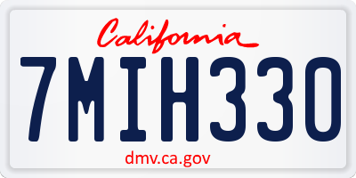 CA license plate 7MIH330