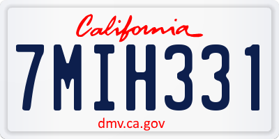CA license plate 7MIH331