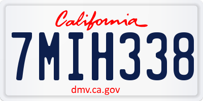 CA license plate 7MIH338