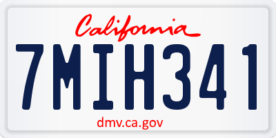 CA license plate 7MIH341