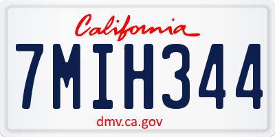 CA license plate 7MIH344