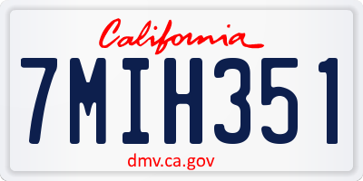 CA license plate 7MIH351