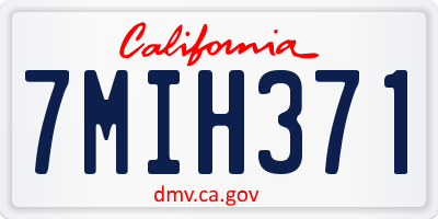 CA license plate 7MIH371