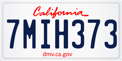 CA license plate 7MIH373