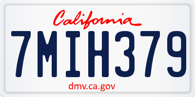 CA license plate 7MIH379