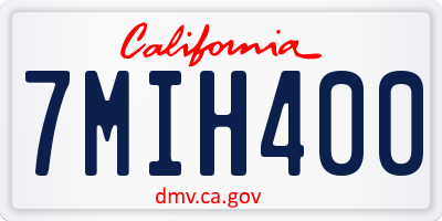 CA license plate 7MIH400