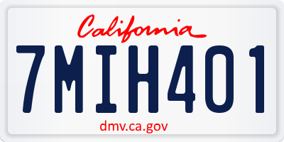 CA license plate 7MIH401