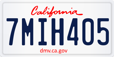 CA license plate 7MIH405