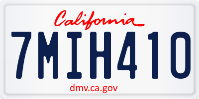 CA license plate 7MIH410