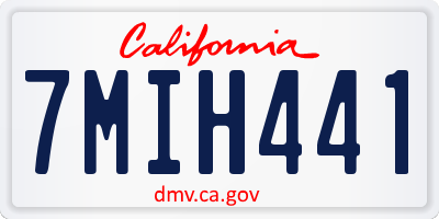 CA license plate 7MIH441