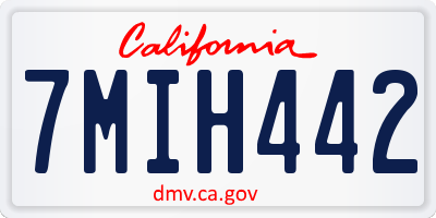 CA license plate 7MIH442