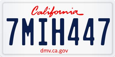 CA license plate 7MIH447