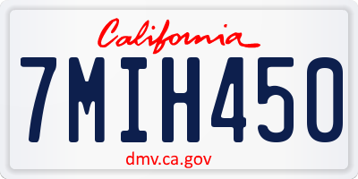 CA license plate 7MIH450