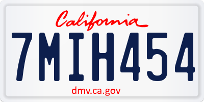 CA license plate 7MIH454
