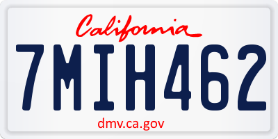 CA license plate 7MIH462