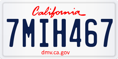 CA license plate 7MIH467