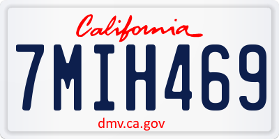 CA license plate 7MIH469