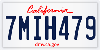 CA license plate 7MIH479